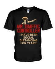 Air Traffic Controller Social Distancing V-Neck T-Shirt thumbnail