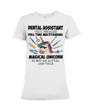 Dental Assistant Multitasking Unicorn Hardworking Premium Fit Ladies Tee tile