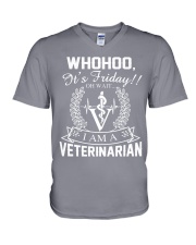 It's Friday I Am A Veterinaran V-Neck T-Shirt tile
