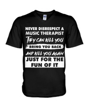Never Disrespect A Music Therapist V-Neck T-Shirt thumbnail