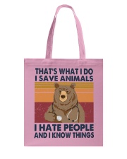 I Save Animals I Hate People Veterinary Tote Bag tile