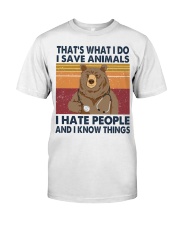 I Save Animals I Hate People Veterinary Premium Fit Mens Tee tile