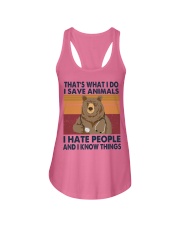 I Save Animals I Hate People Veterinary Ladies Flowy Tank tile