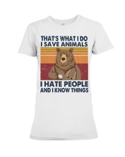 I Save Animals I Hate People Veterinary Premium Fit Ladies Tee tile