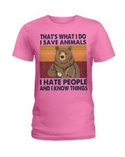 I Save Animals I Hate People Veterinary Ladies T-Shirt tile