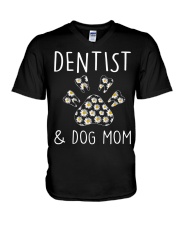 Dentist and Dog Mom V-Neck T-Shirt tile