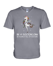 Be a Doctorcorn Gift For Unicorn Doctor V-Neck T-Shirt tile