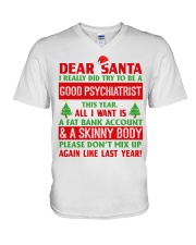 Dear Santa Good Psychiatrist V-Neck T-Shirt tile