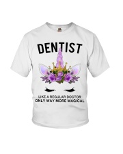 Dentist Like Regular Doctor Unicorn Flower Gift Youth T-Shirt tile