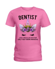 Dentist Like Regular Doctor Unicorn Flower Gift Ladies T-Shirt tile
