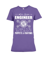 I'm An Engineer Puppets And Crayons Premium Fit Ladies Tee tile