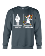Women Pediatrician Unicorn Dabbing Cooler Doctor Crewneck Sweatshirt tile