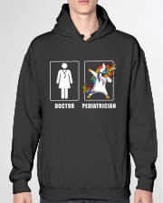 Women Pediatrician Unicorn Dabbing Cooler Doctor Hooded Sweatshirt garment-hooded-sweatshirt-front-04