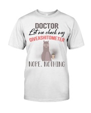 Doctor Let Me Check My Giveashitometer Premium Fit Mens Tee tile