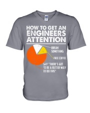 How To Get Engineers Attention Coffee Gift V-Neck T-Shirt tile
