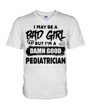 I May Be A Bad Girl Pediatrician V-Neck T-Shirt tile