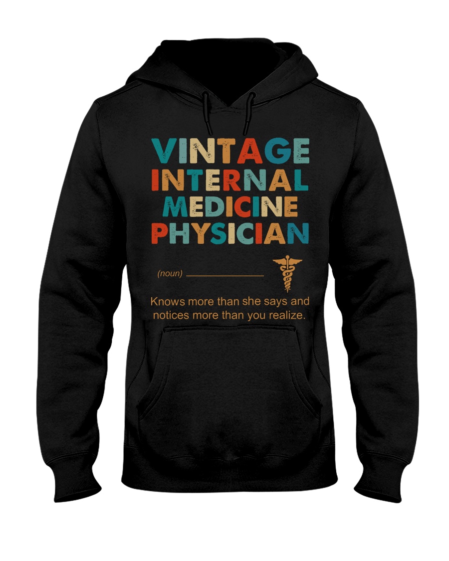 Vintage Internal Medicine Knows More Than She Hooded Sweatshirt