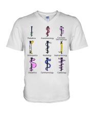Medicine Caduceus Snake Funny Doctor Medicine Gift V-Neck T-Shirt tile