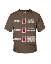 Optimist Pessimist Engineer Glass Half Full Funny Youth T-Shirt tile