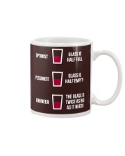 Optimist Pessimist Engineer Glass Half Full Funny Mug tile