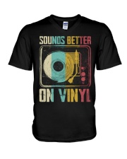 Sounds Better On Vinyl Player Old Music Lover V-Neck T-Shirt tile