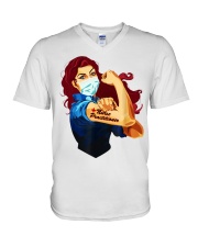 Redhead Nurse Practitioner Strong V-Neck T-Shirt tile