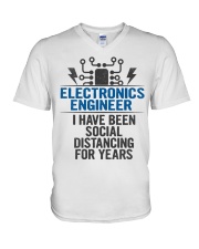 Electronics Engineer Social Distancing V-Neck T-Shirt tile