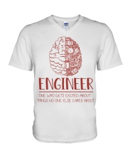 Engineer Gets Excited About Things No One Care V-Neck T-Shirt tile