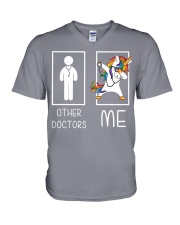 Other Doctors Me Unicorn Dabbing Cool Doctor Gift V-Neck T-Shirt tile