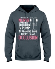 Nurse Standing In Front Of IV Pump Hooded Sweatshirt tile