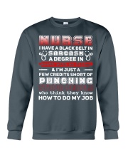 Nurse Black Belt In Sarcasm Crewneck Sweatshirt tile