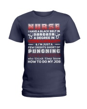 Nurse Black Belt In Sarcasm Ladies T-Shirt tile
