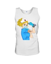 Blond Hair Nurse Strong Women During Pandemic Gift Unisex Tank tile