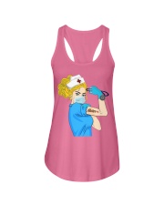 Blond Hair Nurse Strong Women During Pandemic Gift Ladies Flowy Tank tile