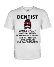 Dentist Hated By Many V-Neck T-Shirt tile