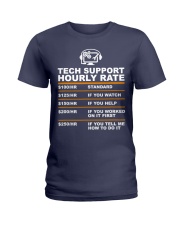 Tech Support Hourly Rate IT Help Desk Gift Ladies T-Shirt tile