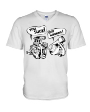 Supercharger VS Turbo Engine Mechanical Engineer V-Neck T-Shirt tile
