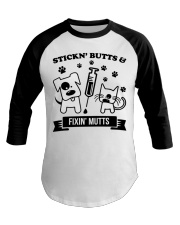 Veterinary Stickin Butts Baseball Tee tile