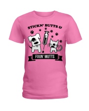 Veterinary Stickin Butts Ladies T-Shirt tile