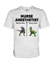 Nurse Anesthetist During Work V-Neck T-Shirt tile