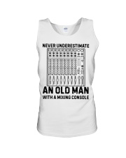 Never Underestimate An Old Man Mixing Console Unisex Tank thumbnail