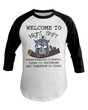 Welcome To Night Shift Nurse Baseball Tee tile