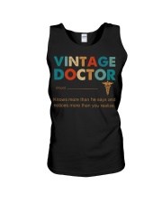 Vintage Doctor Knows More Than He Says Unisex Tank thumbnail