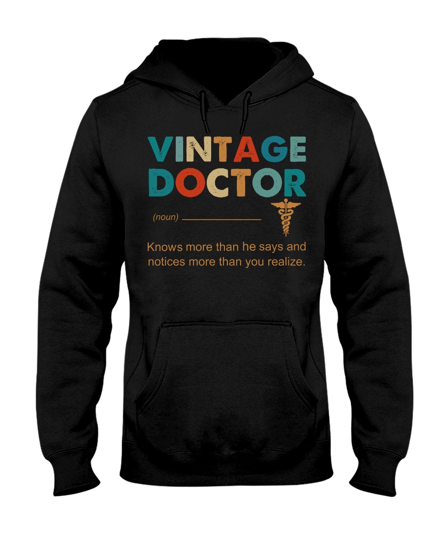Vintage Doctor Knows More Than He Says Hooded Sweatshirt