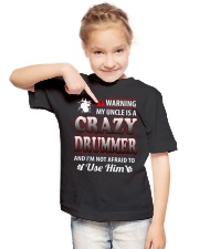 MY UNCLE IS A CRAZY DRUMMER Youth T-Shirt lifestyle-youth-tshirt-front-2