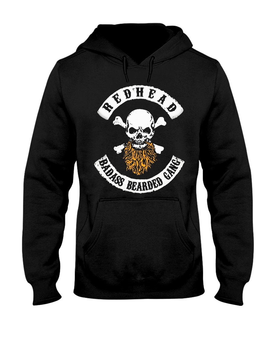 REDHEAD BADASS BEARDED GANG T SHIRT HOODIES Hooded Sweatshirt