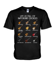 Guitar Life is full of important choices V-Neck T-Shirt tile