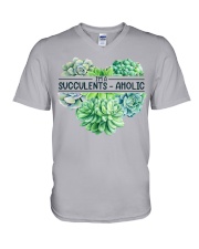 Gardening I'm a succulent-aholic V-Neck T-Shirt tile