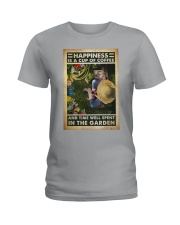 Gardening Happiness is a cup of coffee Ladies T-Shirt tile