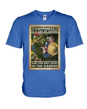 Gardening Happiness is a cup of coffee V-Neck T-Shirt tile